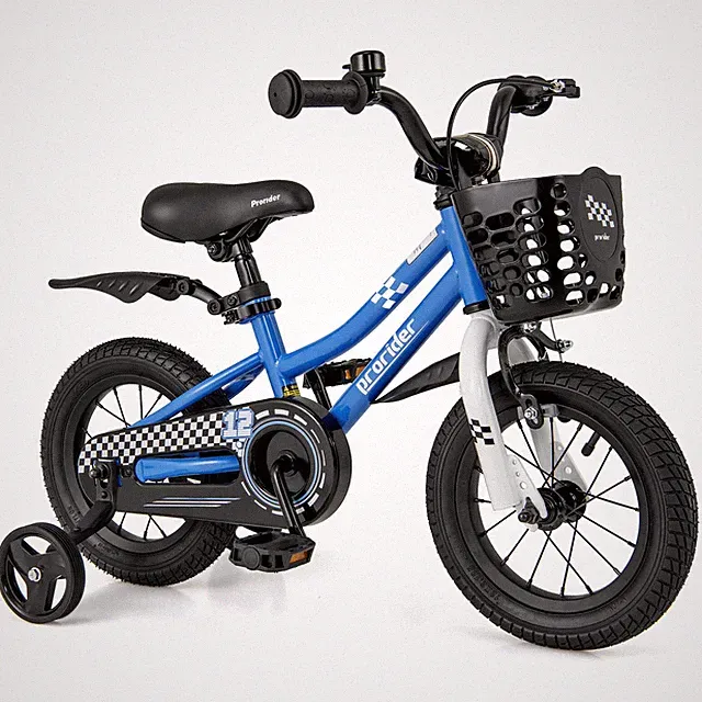 12" Kid’s Bike w/Removable Training Wheels & Basket for 3-4 Years Blue